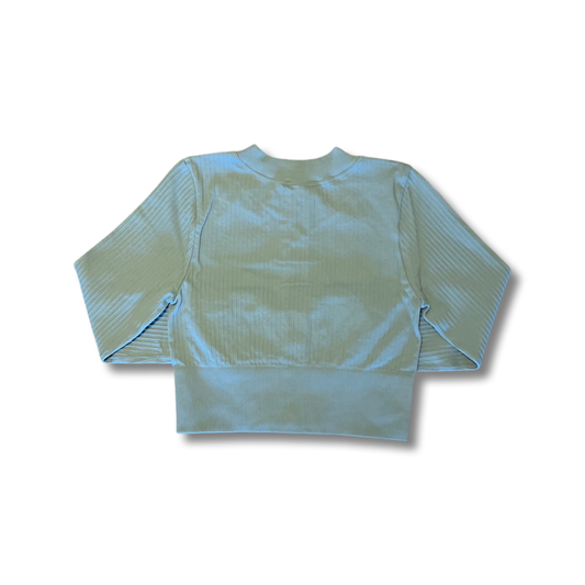 Cyan Zipper Crop Top