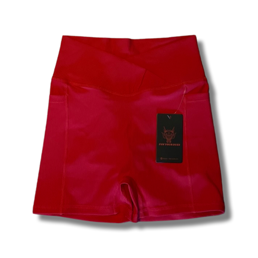 Red V-Cut Shorts