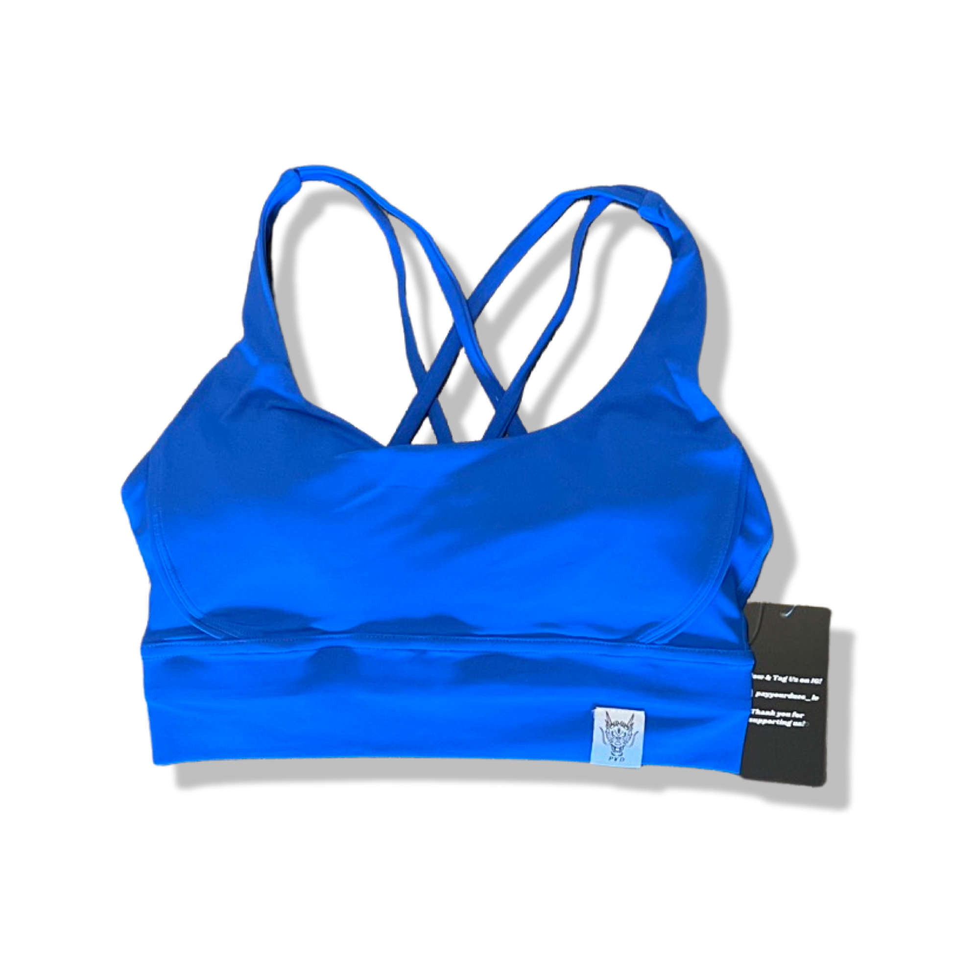 Blue Criss Cross Sports Bra – PAY YOUR DUES