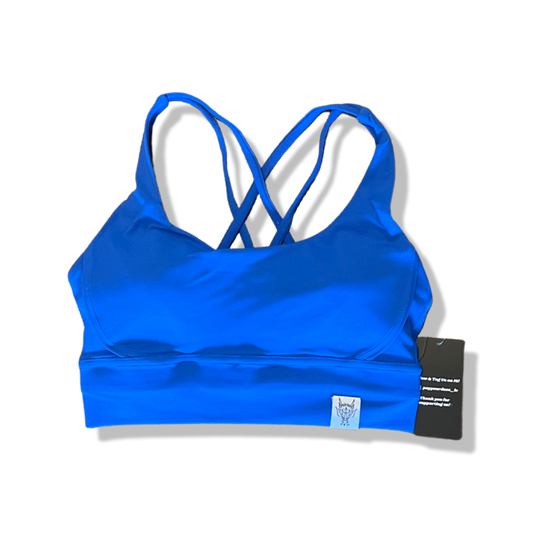 Blue Criss Cross Sports Bra